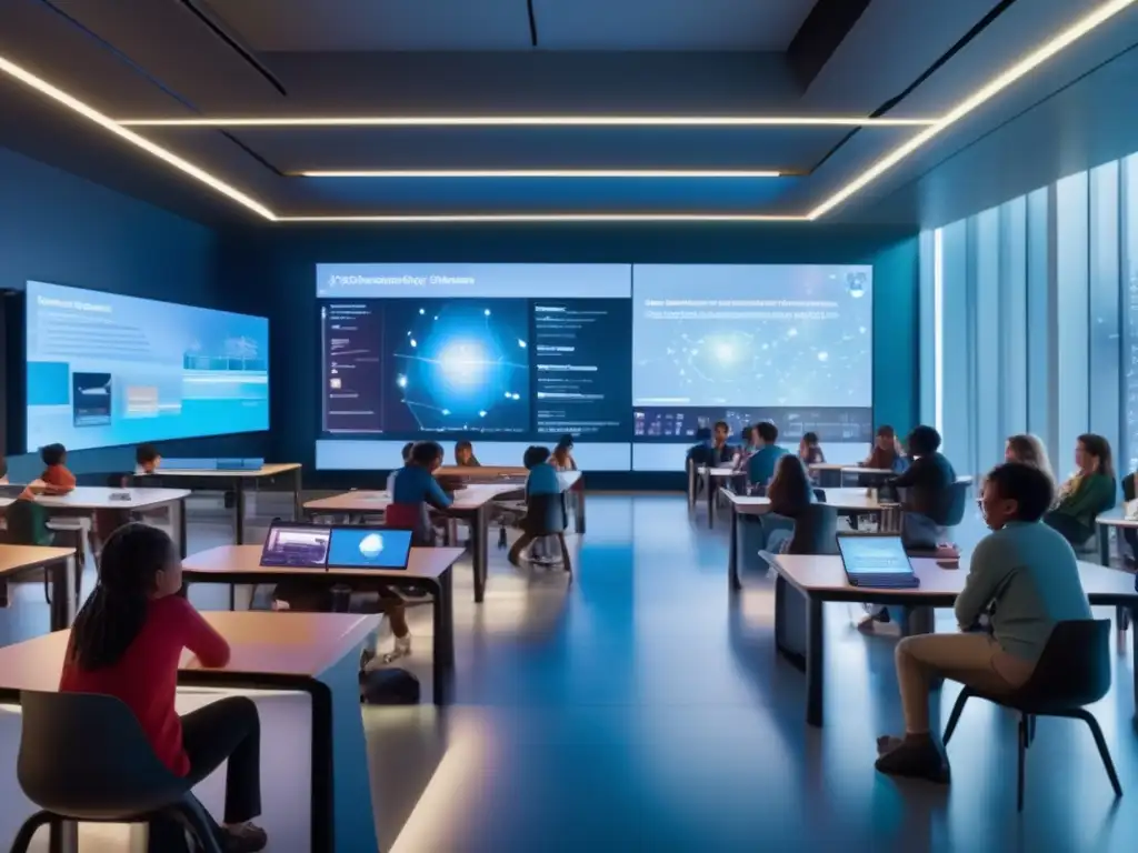 Una experiencia de aprendizaje inmersiva y futurista para física y química Un aula futurista con tecnología de vanguardia y apps educativas de física y química