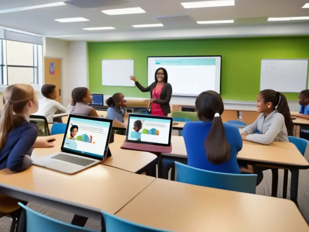 Un aula moderna donde los estudiantes reciben apoyo educativo personalizado