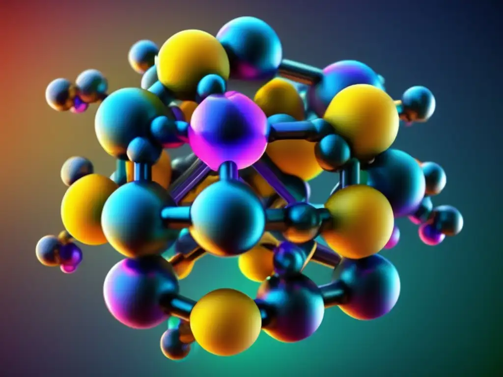 Bella imagen en 8K que muestra la importancia de la isomería en compuestos de coordinación, con vibrantes colores y detalles tridimensionales