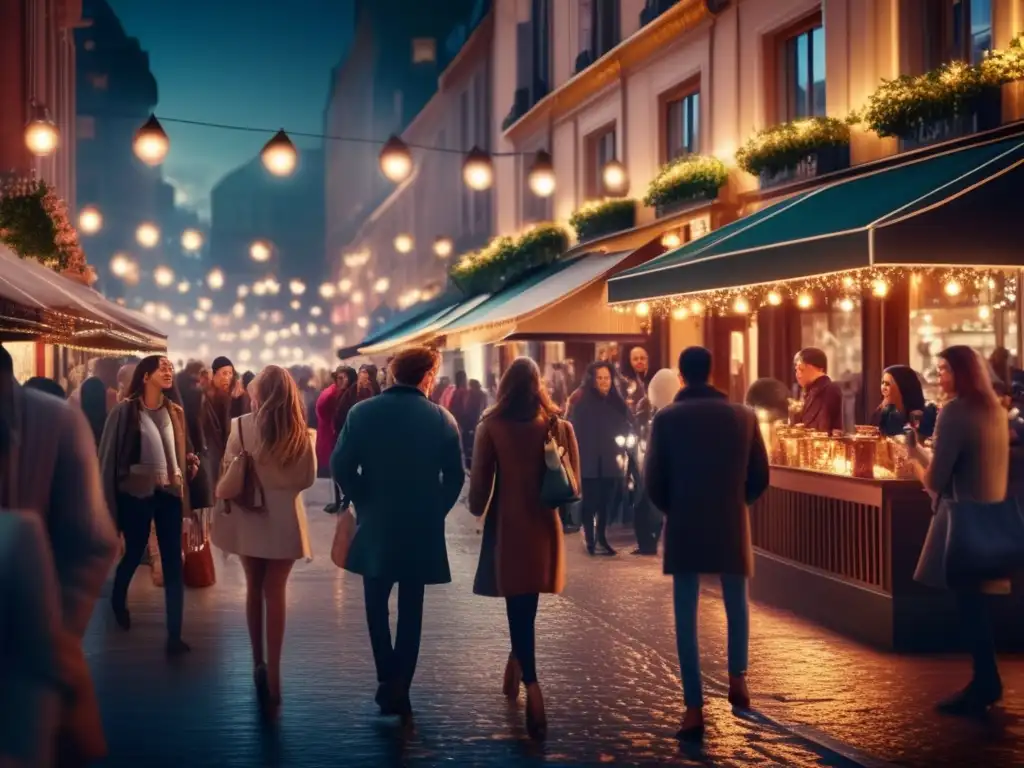 Un bullicioso y romántico café nocturno en la ciudad, donde la literatura y las pasiones humanas convergen