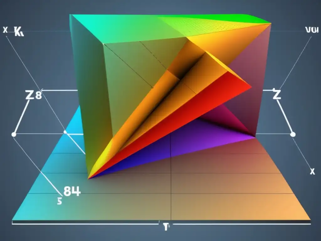 Un cautivador sistema de coordenadas cartesianas en 8k, con infinitas direcciones y numerosos vectores coloridos