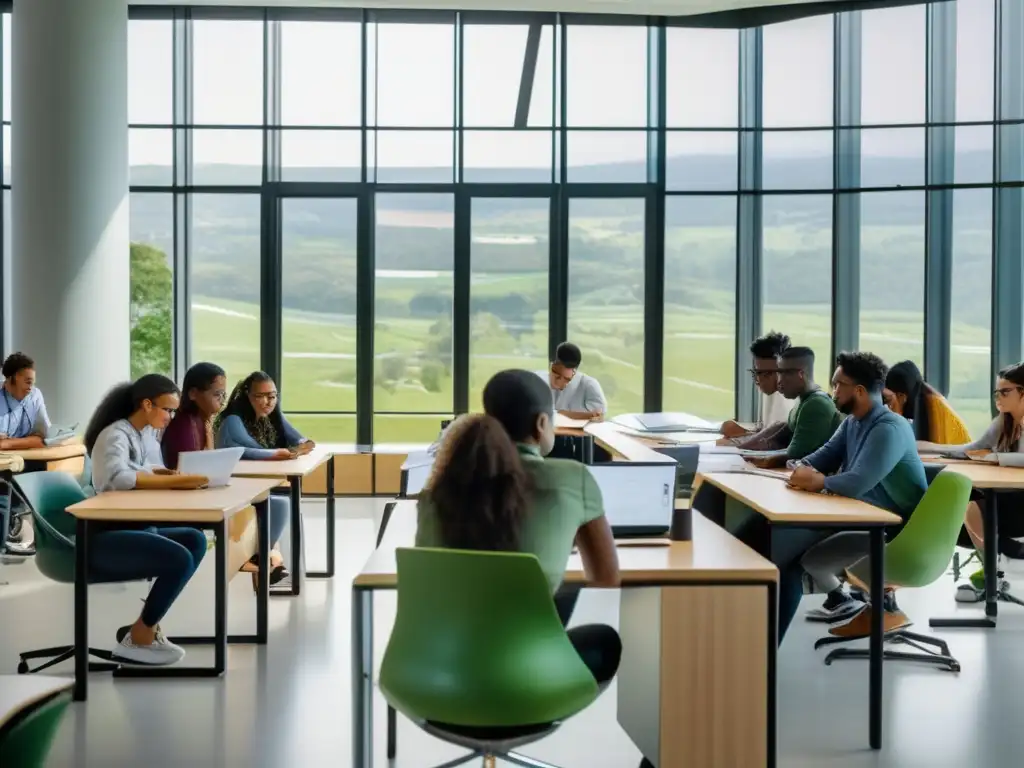 Una cautivadora imagen en 8k que muestra a estudiantes diversos participando en tutorías especializadas de Trigonometría