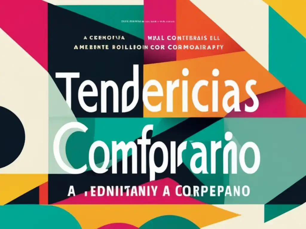 Un elegante libro de 'Tendencias del cuento corto contemporáneo' con diseño contemporáneo y vibrante ilustración abstracta