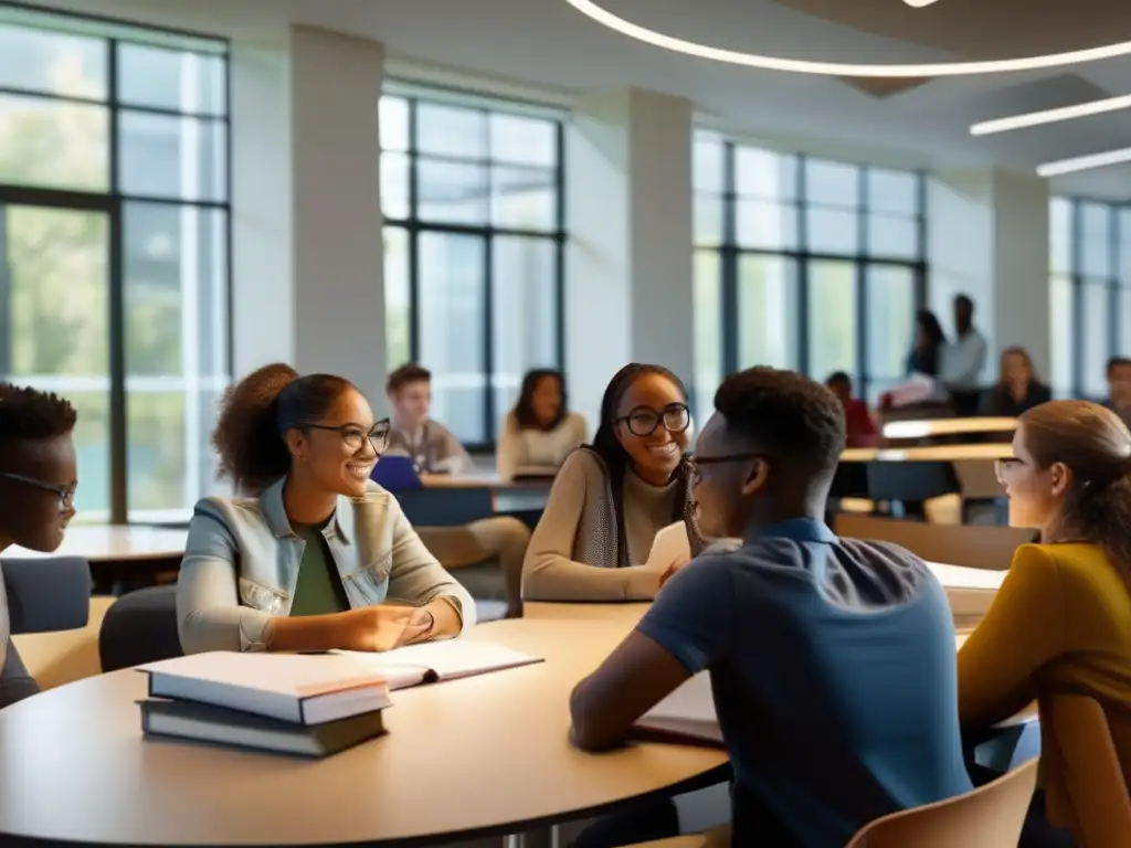 Una emocionante imagen en 8k de una sesión de tutoría con estudiantes diversos