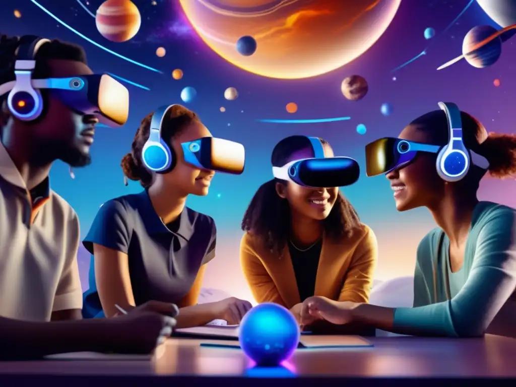 Descubre el futuro de la educación con la realidad aumentada Un emocionante mundo virtual que transporta a estudiantes a través del sistema solar