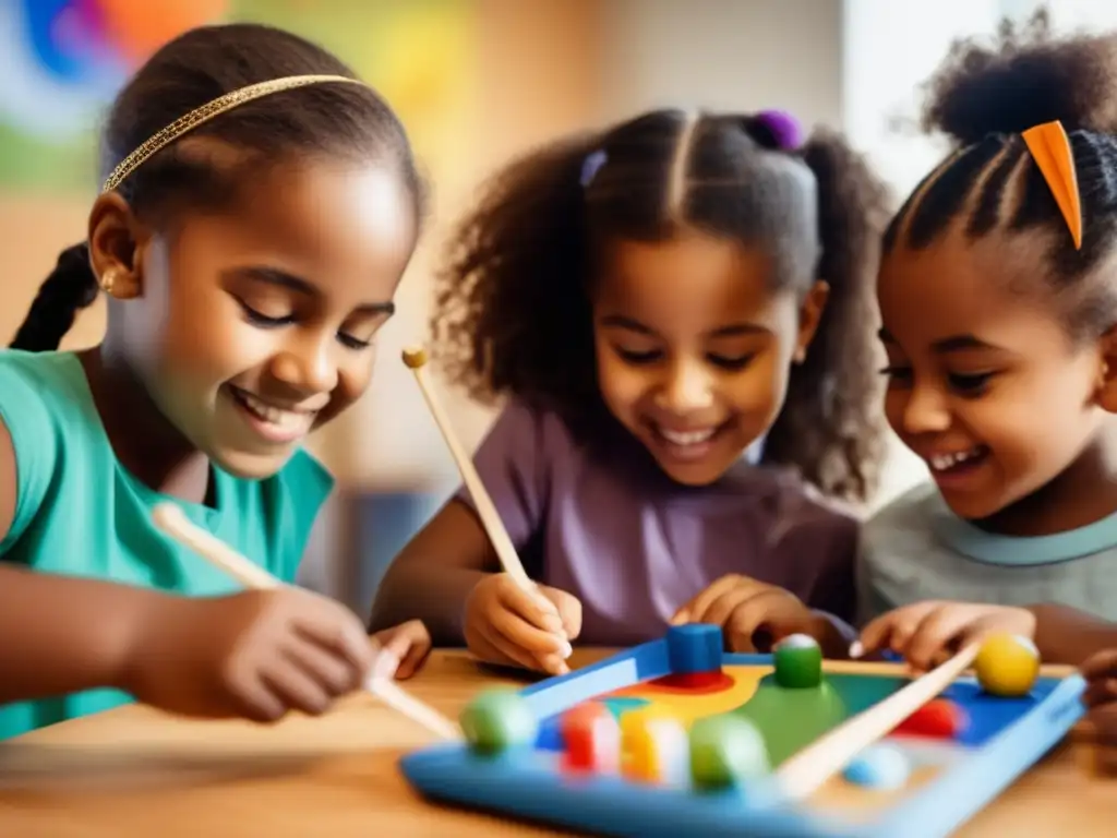 Un emocionante retrato de niños diversos, cada uno participando en actividades que destacan diferentes formas de inteligencia