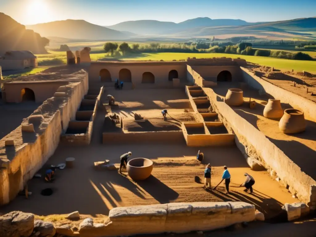 Un equipo de arqueólogos descubriendo artefactos en un sitio europeo