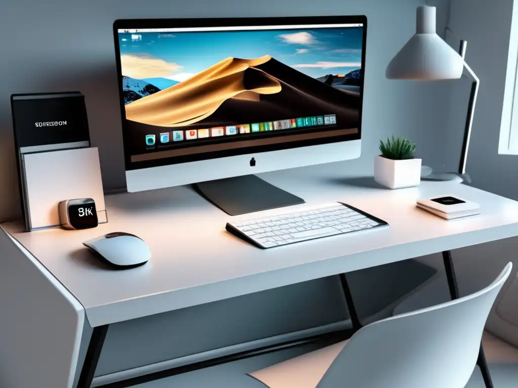 Un espacio de trabajo moderno y elegante para aumentar tu productividad Un espacio de trabajo moderno y elegante con herramientas de gestión del tiempo para estudiantes exitosos