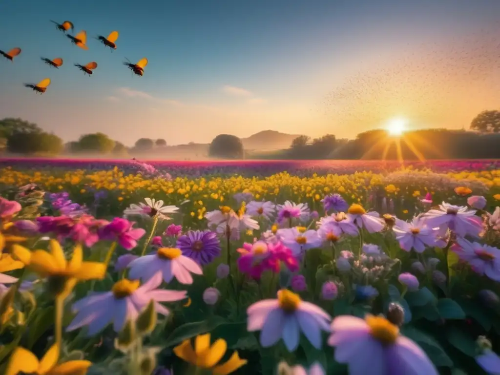 Un espectacular campo de flores en plena floración, capturado en una imagen 8K ultradetallada