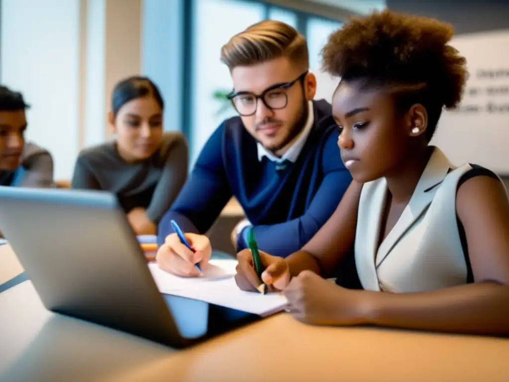 Un estudiante concentrado recibe tutoría especializada en resiliencia juvenil