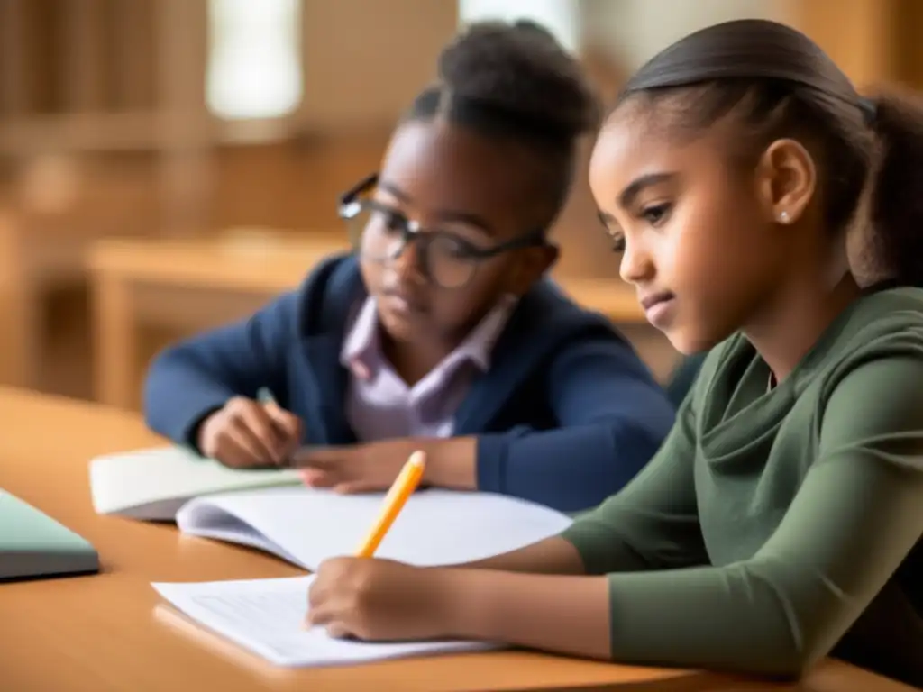 Un estudiante se concentra en una tutoría personalizada con un tutor dedicado