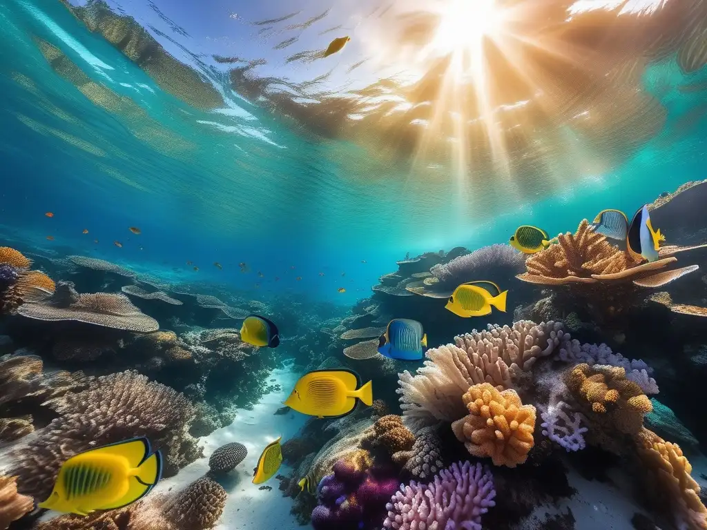 Un fascinante arrecife de coral vibrante en 8k, rebosante de vida marina