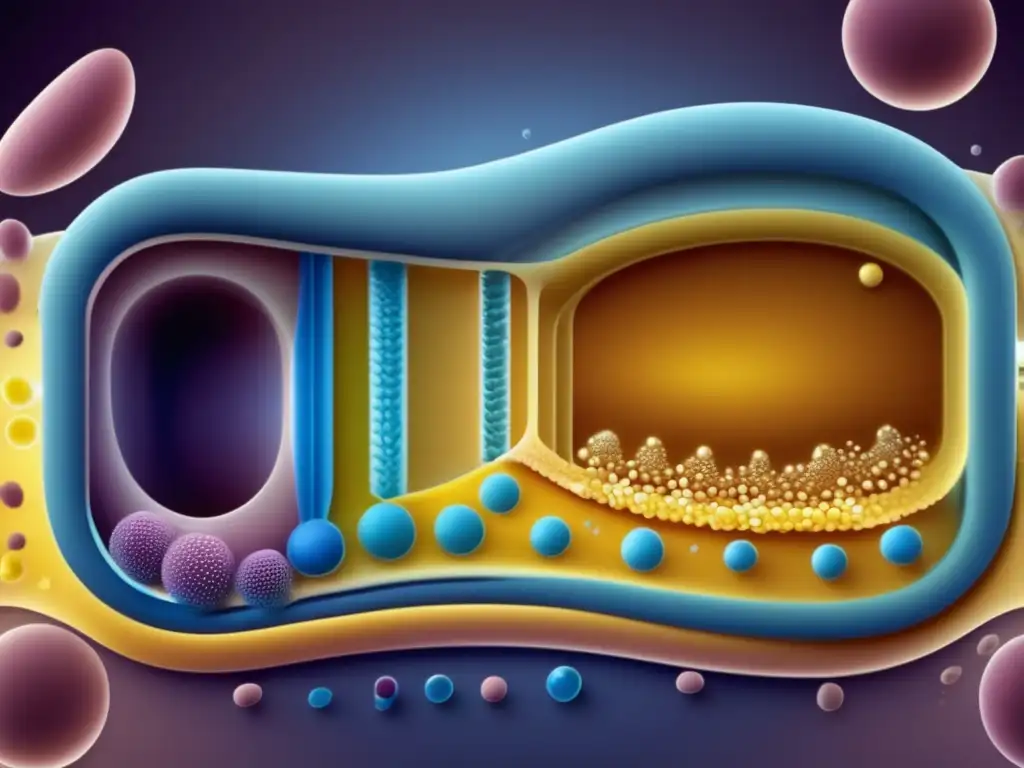 Un fascinante corte transversal de una membrana celular muestra su composición y propiedades de barrera selectiva