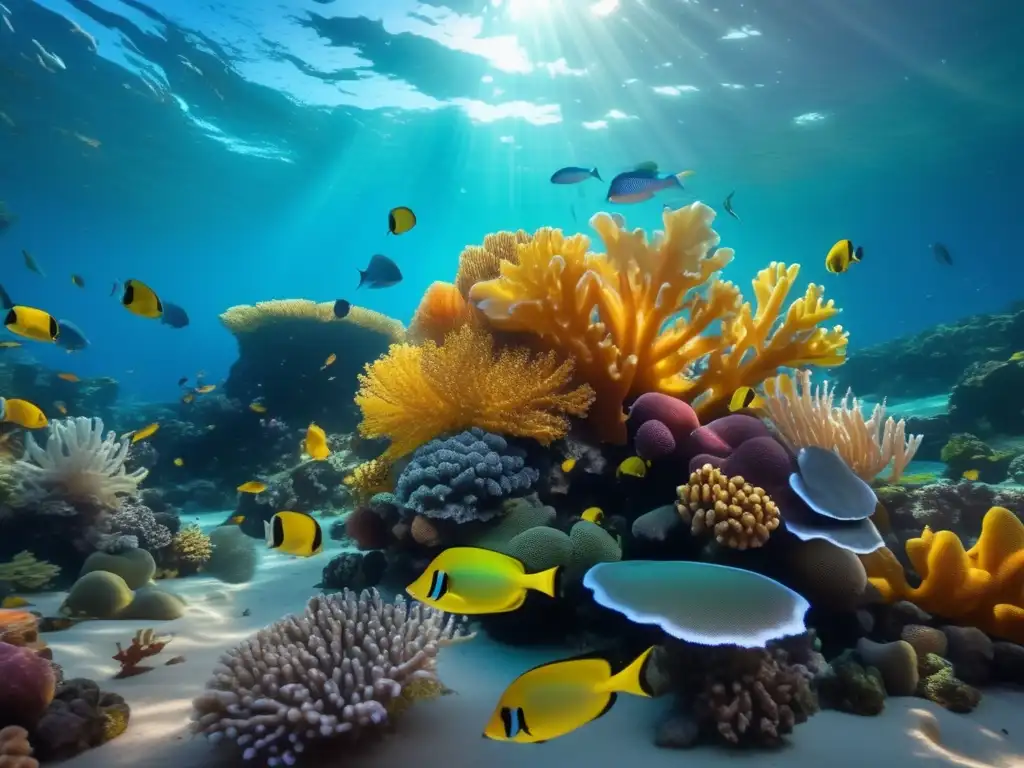 Un fascinante y detallado ecosistema de arrecife de coral