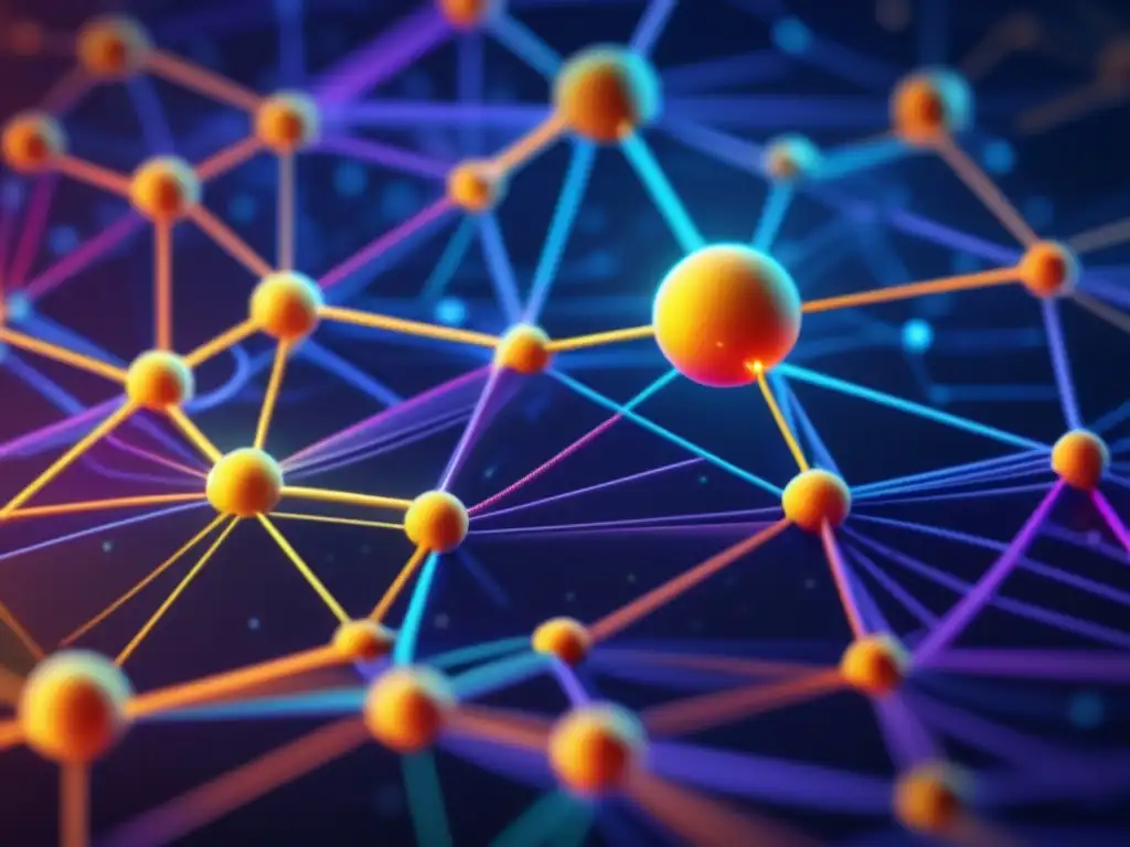 Un fascinante y detallado mapa de nodos interconectados, representando una compleja red de ecuaciones matemáticas