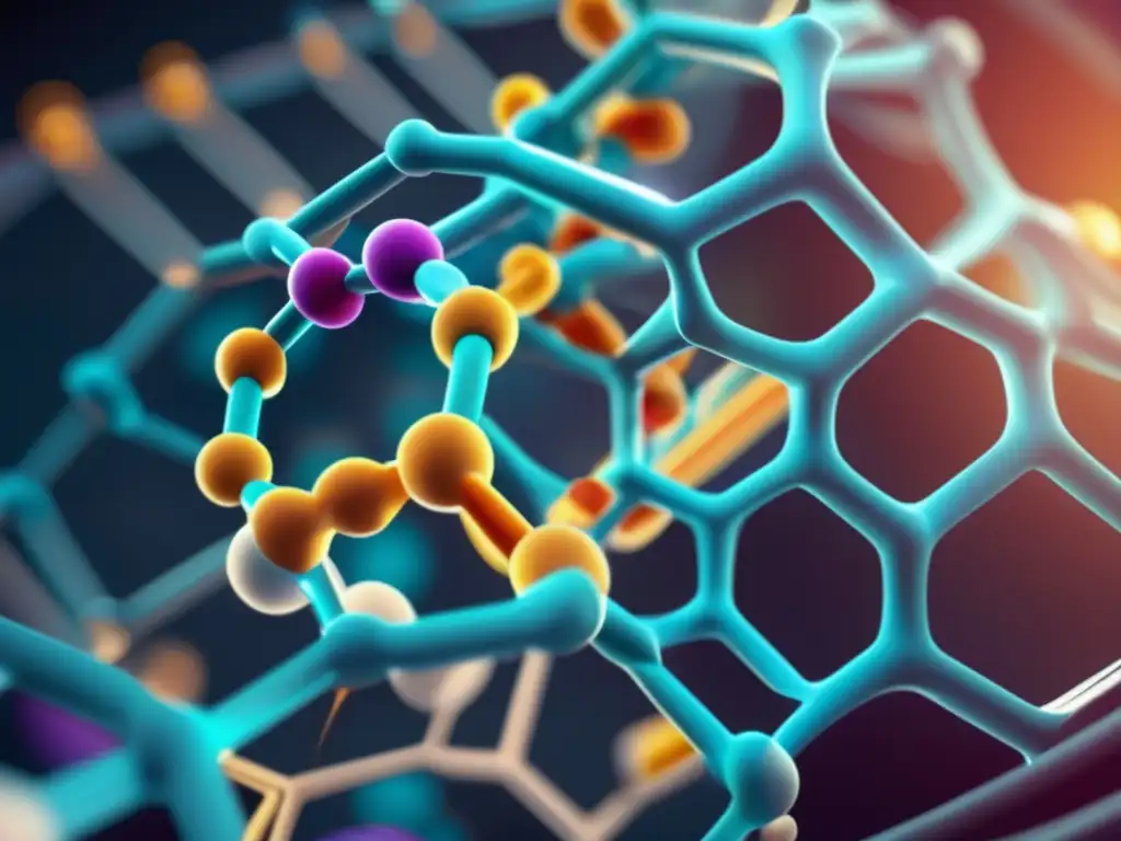 Un fascinante y detallado retrato de una estructura proteica en un laboratorio futurista