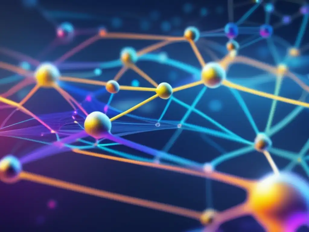 Un fascinante diagrama de una red neuronal futurista en 8k, resalta la importancia de las matemáticas en la inteligencia artificial