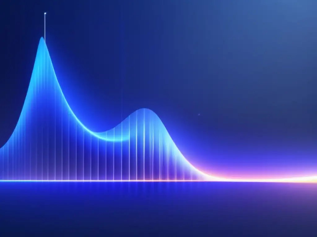 Un fascinante gráfico de crecimiento logarítmico en una pantalla holográfica futurista