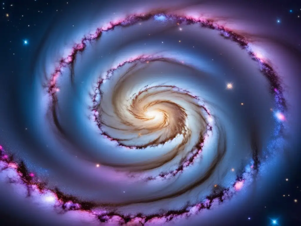 Una galaxia espiral deslumbrante llena de estrellas y colores vibrantes