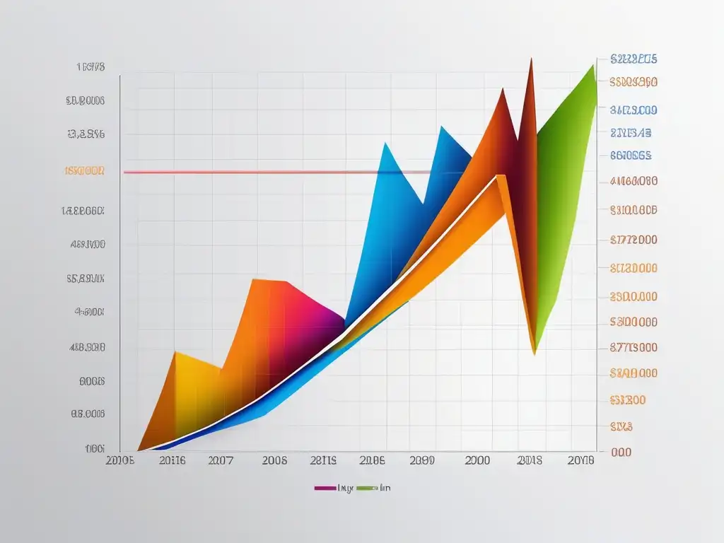 Un gráfico de líneas detallado muestra la historia del Euro con colores vibrantes y ejes claros