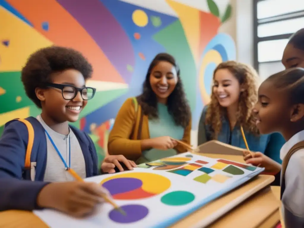 Un grupo diverso de estudiantes en diversas actividades potencian el aprendizaje con inteligencias múltiples