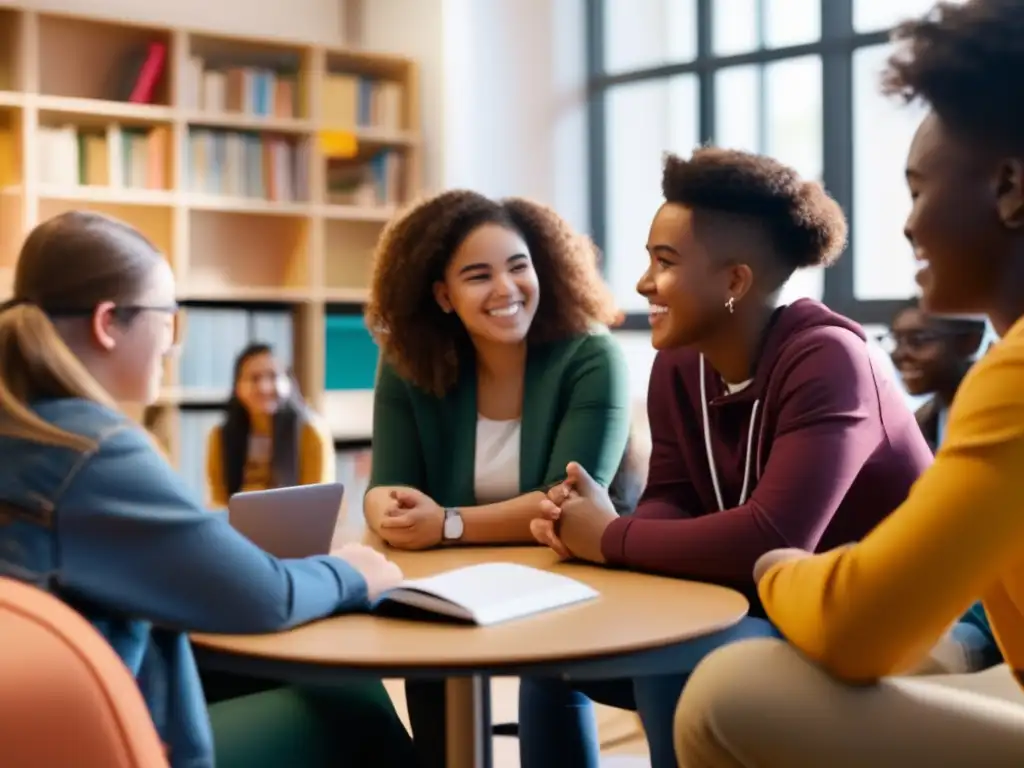 Un grupo diverso de estudiantes se reúne en círculo durante una tutoría