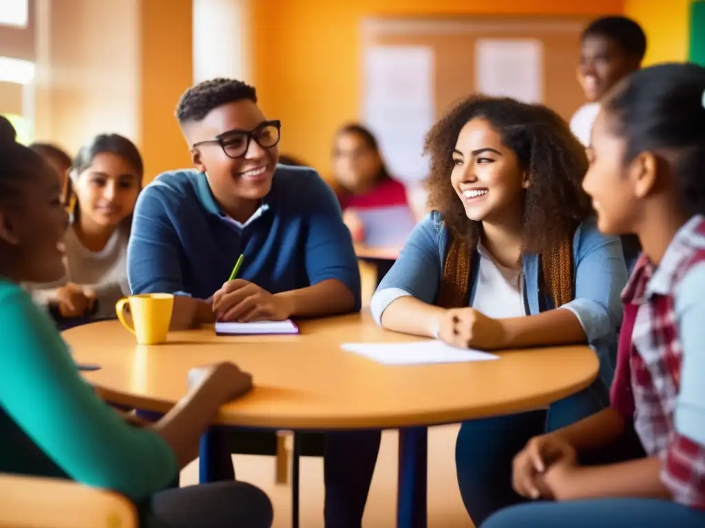 Un grupo diverso de estudiantes participa en tutorías socioemocionales fortaleciendo habilidades vida