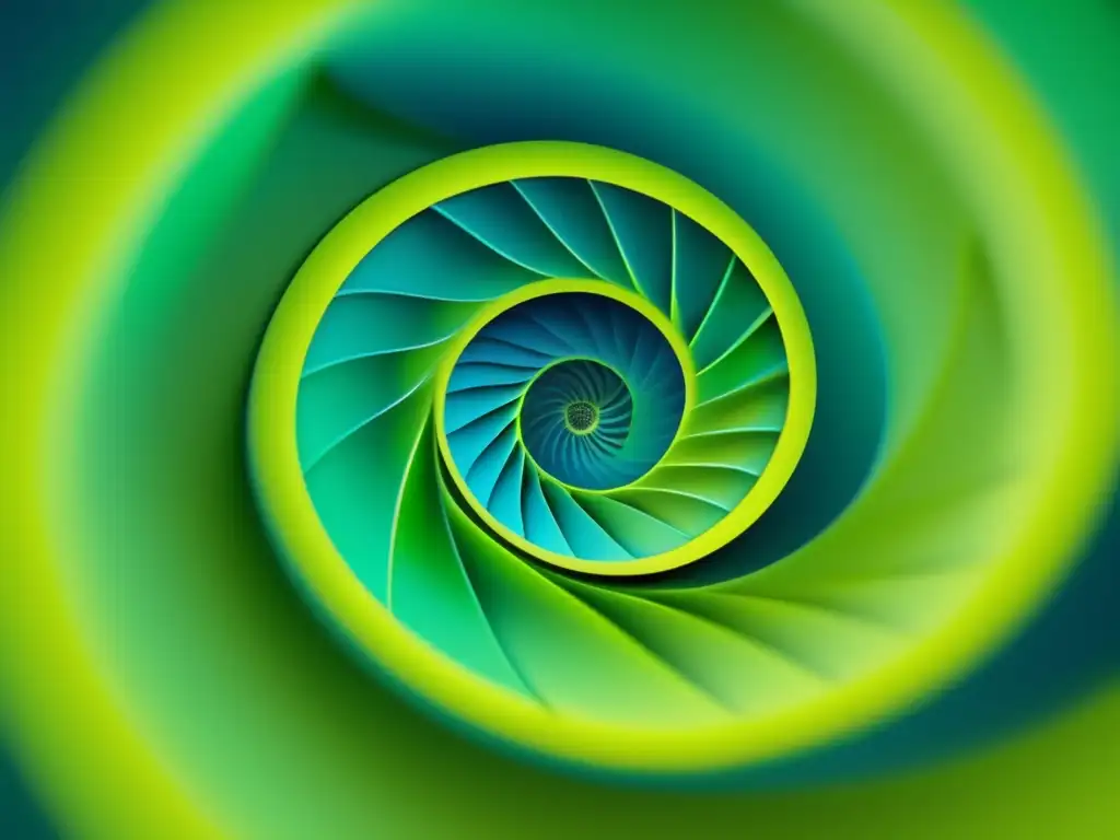 Una hipnotizante espiral creada con números Fibonacci, fusionando matemáticas y naturaleza