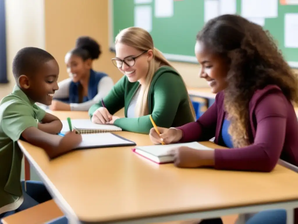 Una imagen en alta resolución de estudiantes diversos participando en tutorías personalizadas para dificultades de aprendizaje