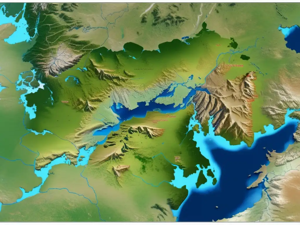 Imagen de alta resolución de la Península Balcánica, destacando sus ríos, montañas y paisajes diversos