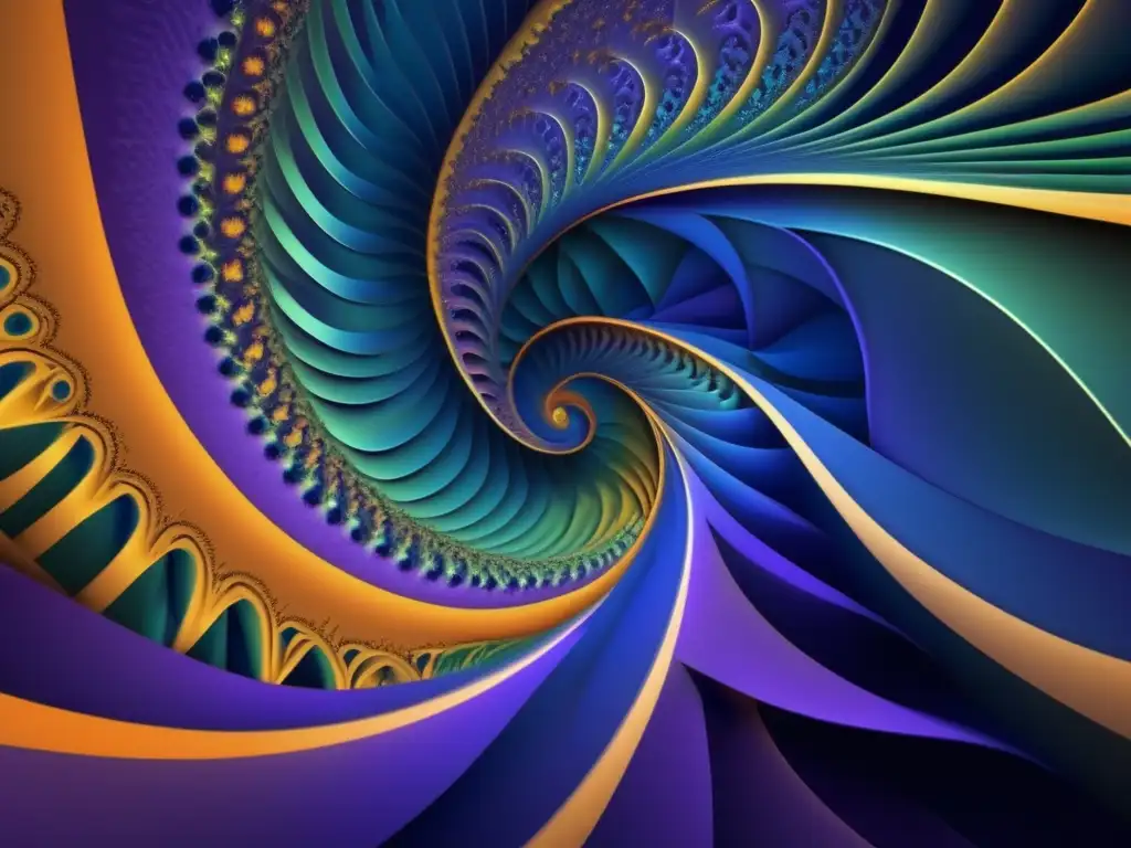 Una imagen cautivadora de un patrón fractal formado por números complejos en vibrantes colores