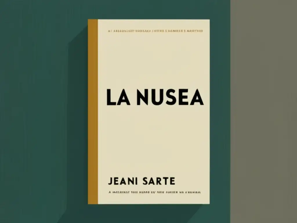 Una imagen detallada de la cubierta desgastada de 'La Náusea' de Jean-Paul Sartre, evocando reflexión existencial