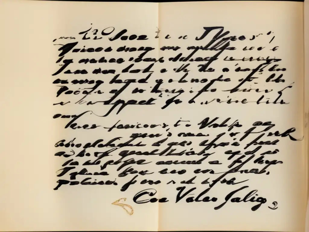 Una imagen detallada del manuscrito de 'Trilce' de César Vallejo, resaltando la caligrafía, la textura del papel y las variaciones de tinta