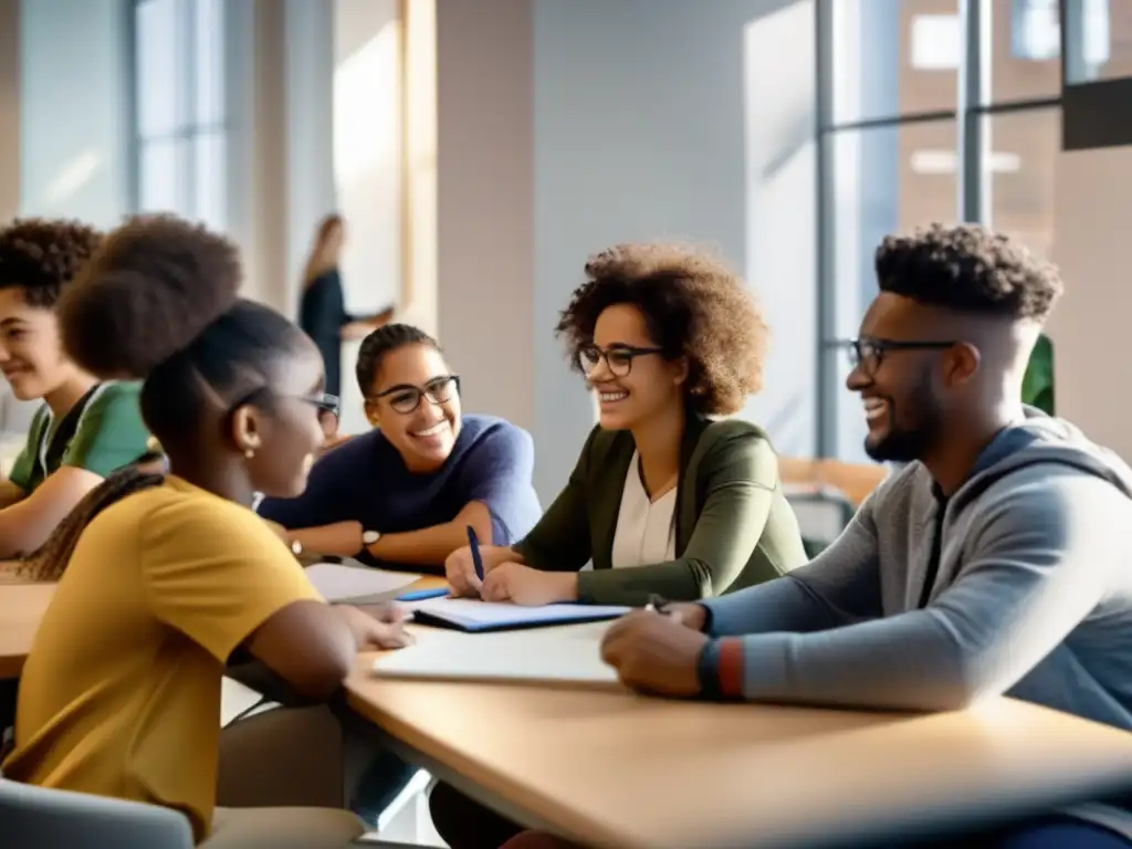 Una imagen 8K detallada que muestra una sesión de tutorías especializadas en educación inclusiva