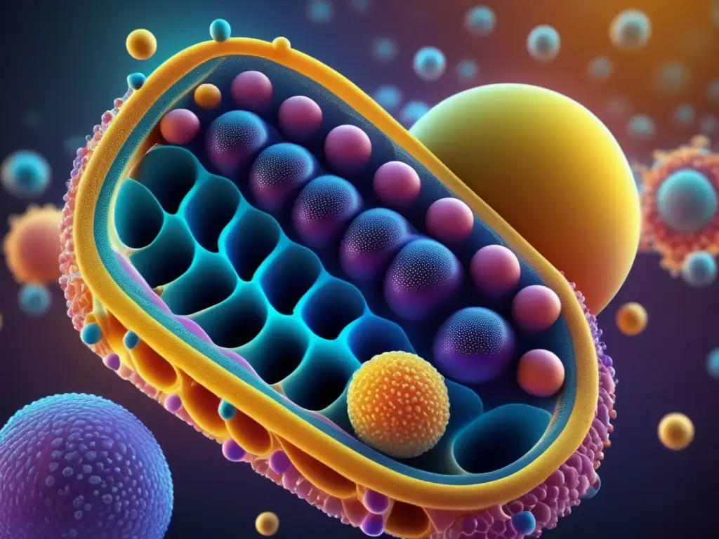 Una imagen fascinante en 8k muestra la compleja estructura de la membrana celular y sus componentes, destacando las barreras selectivas de las células