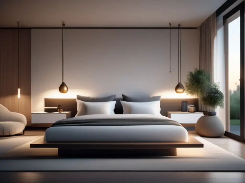 Una imagen en 8k que muestra una habitación serena y minimalista