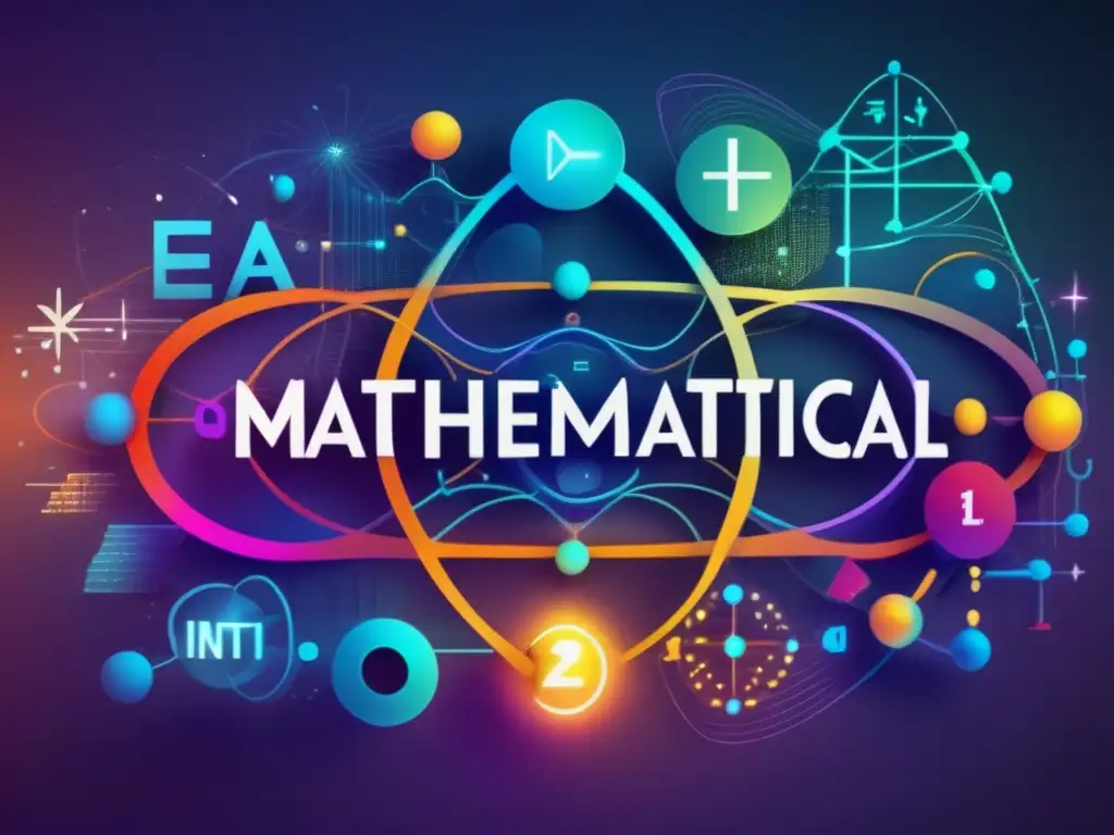 Una imagen hipnotizante que muestra una compleja ecuación matemática en colores vibrantes y detalles intrincados