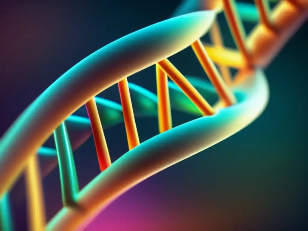 Una imagen impactante de la estructura de ADN, con colores vibrantes y detalles intrincados