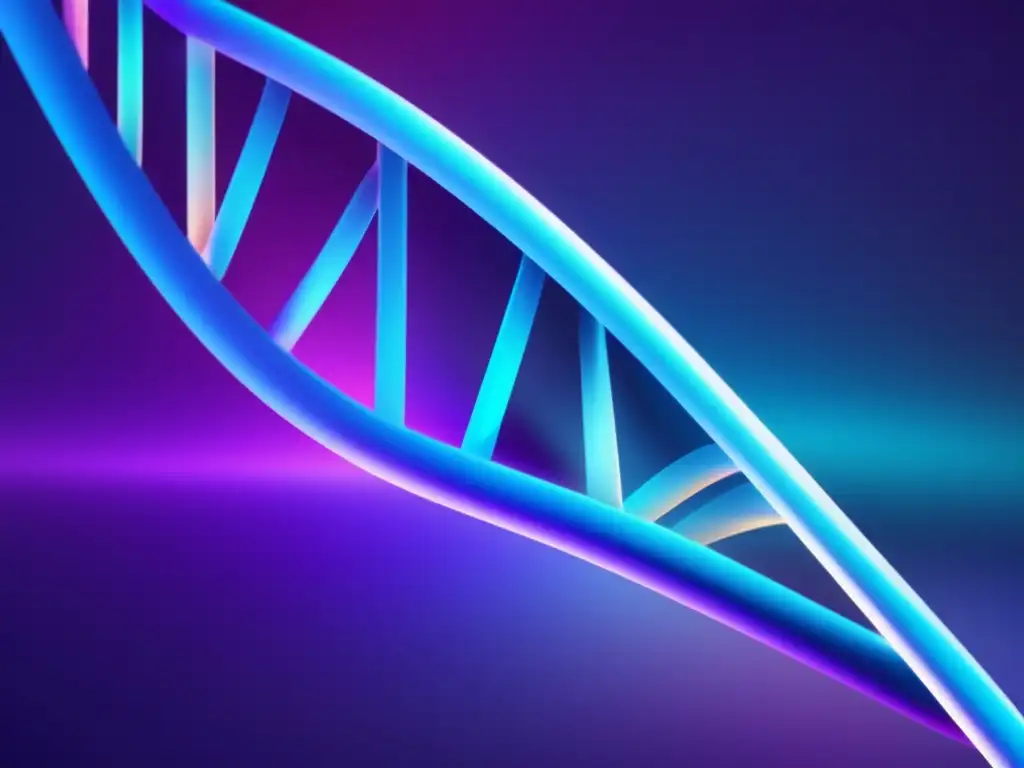 Una imagen impactante de una estructura de doble hélice de ADN, con colores vibrantes y detalles intrincados