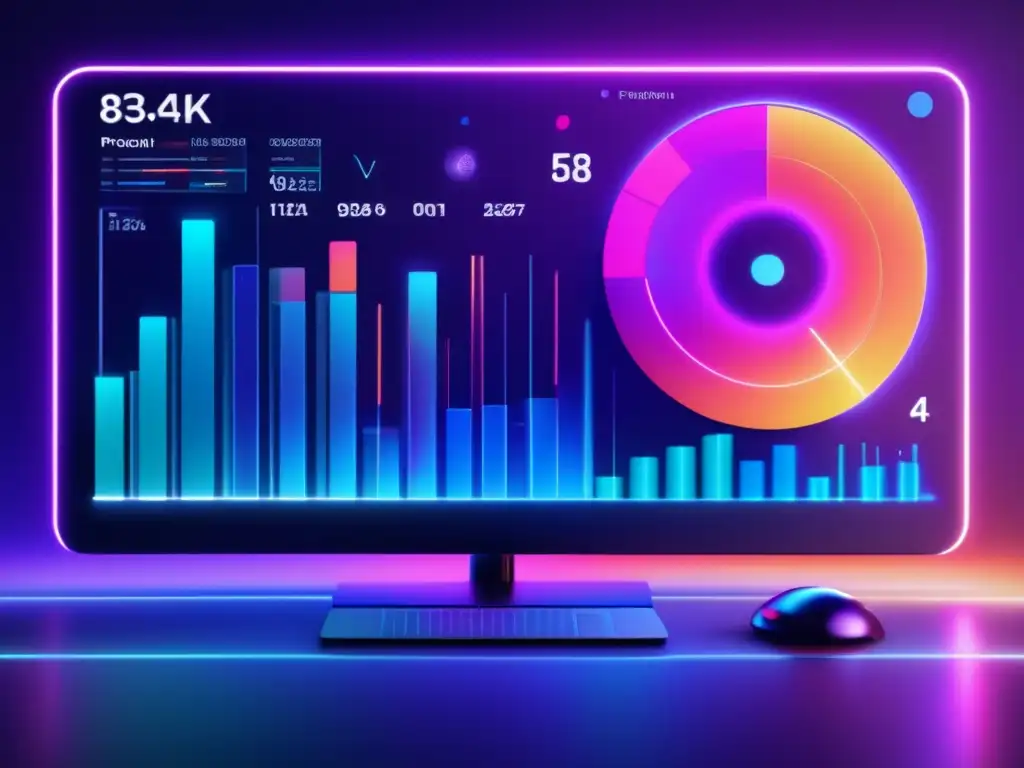 Una imagen impactante muestra una visualización de datos futurista en 8k ultra detallada