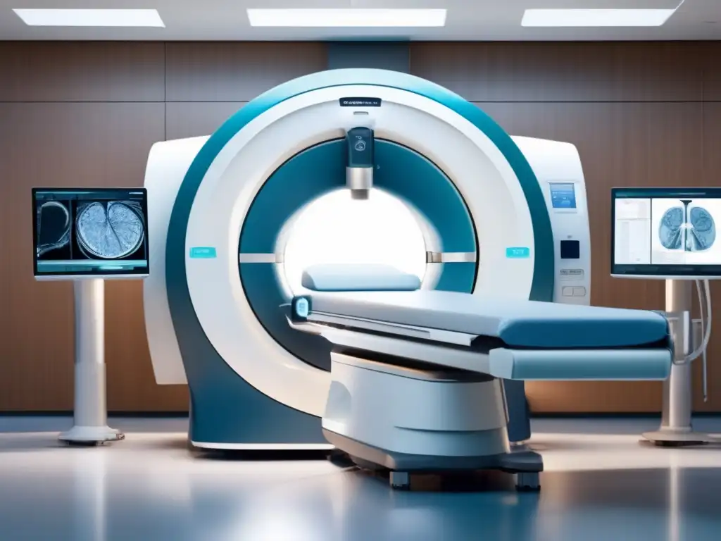 La imagen muestra una máquina MRI de última generación en un hospital, destacando las aplicaciones prácticas de la Física Moderna en la medicina