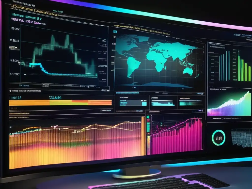 Una imagen de una pantalla de computadora ultradetallada en 8k muestra un software de cálculo operacional avanzado