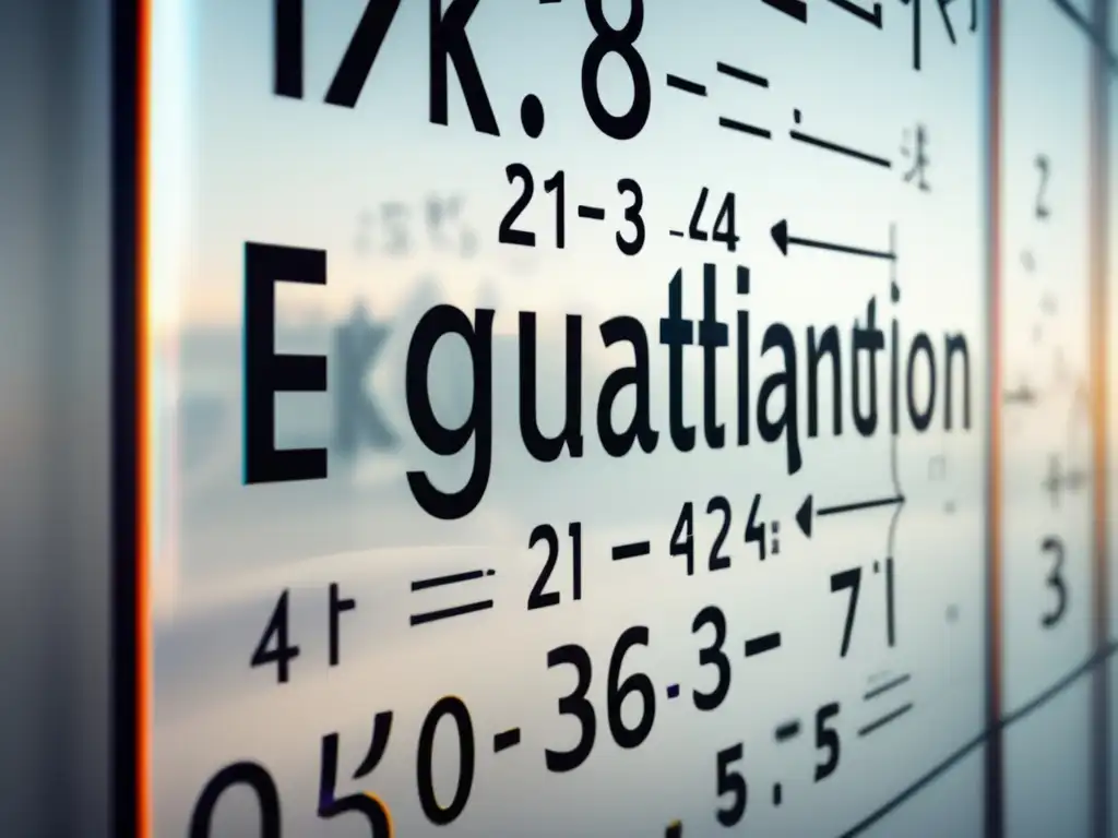 Una imagen ultradetallada en 8k muestra una ecuación matemática en una pizarra de cristal transparente