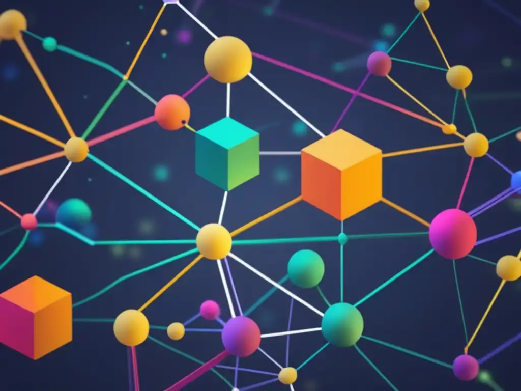 Una imagen vibrante y moderna que muestra una red de nodos y líneas interconectados, simbolizando la importancia de las herramientas clave para ciencias de la computación