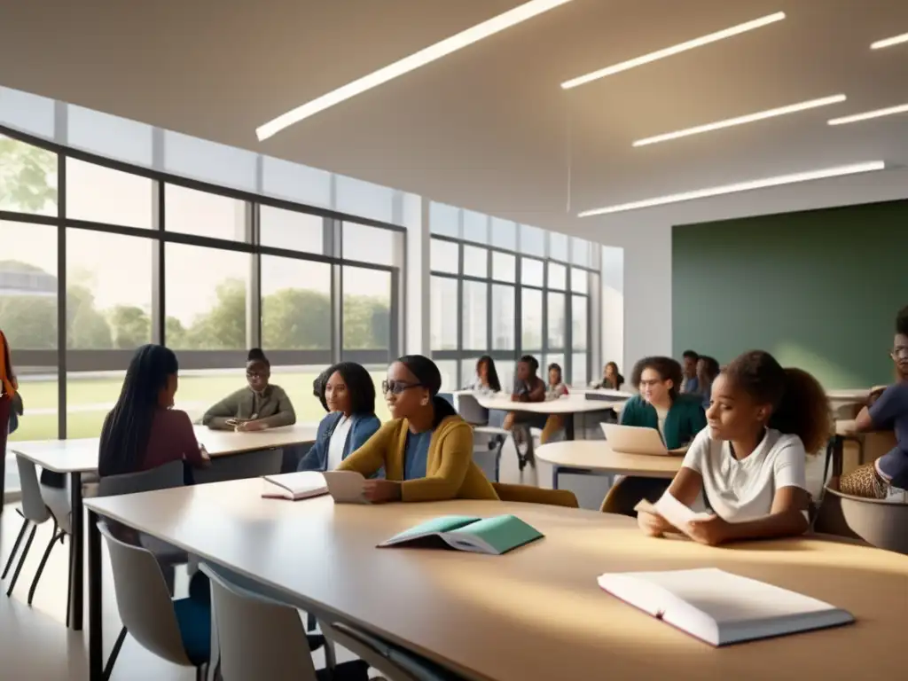 Una impactante imagen en 8k muestra a alumnos diversos en una tutoría