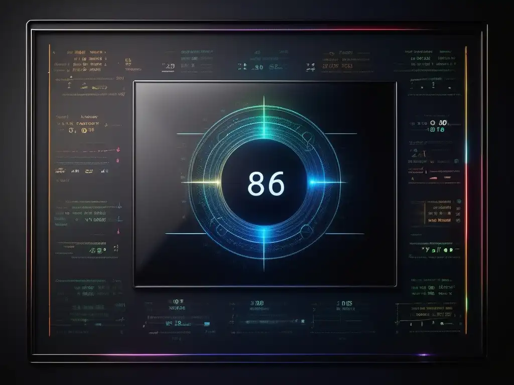 Una impactante imagen en 8k muestra una ecuación matemática compleja, con colores vibrantes y un elegante diseño futurista