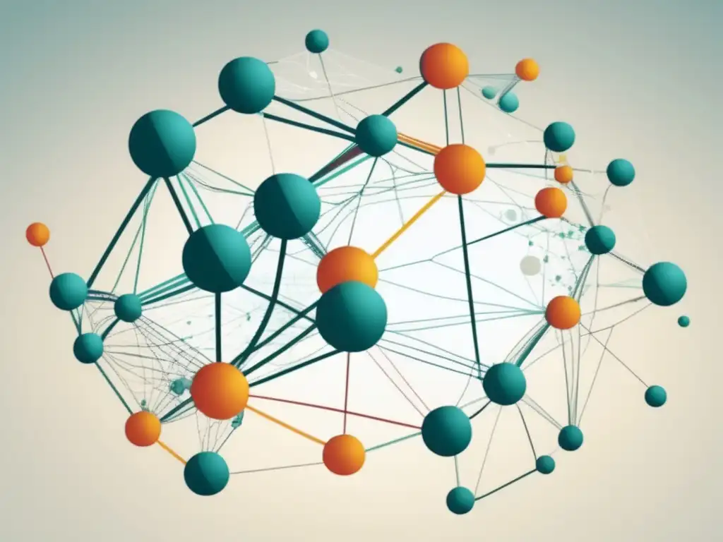 Una impactante imagen moderna de una red compleja de nodos y líneas vibrantes que representa las técnicas avanzadas de análisis combinatorio