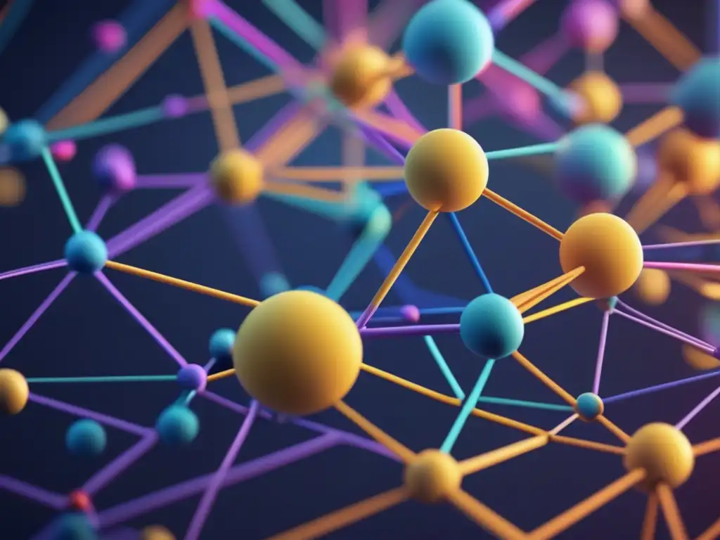 Una impactante imagen de una red compleja de nodos y caminos, que representa la importancia de la lógica matemática en la resolución de problemas