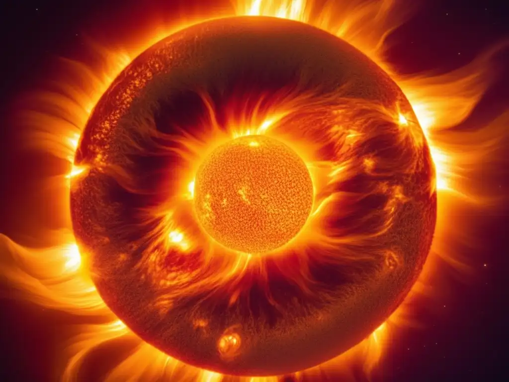 Una impactante imagen del sol muestra sus detallados flares y prominencias, destacando su poderosa naturaleza