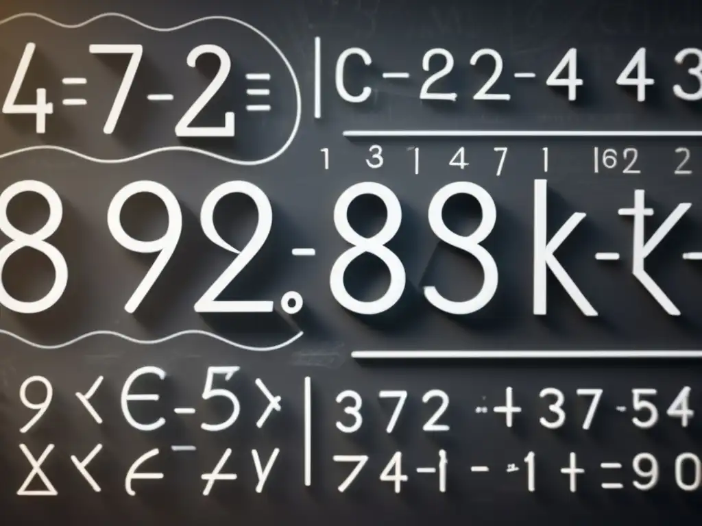 Una impresionante imagen en 8k muestra un primer plano de una pizarra llena de intrincadas ecuaciones y patrones numéricos